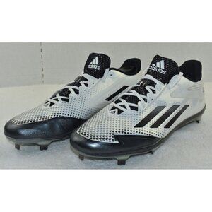 Adidas Mens Adizero Afterburner 2.0 Baseball White/Black Metal Cleats Size 13